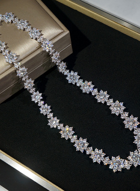 太阳花锁骨链宝石甜美气质短款