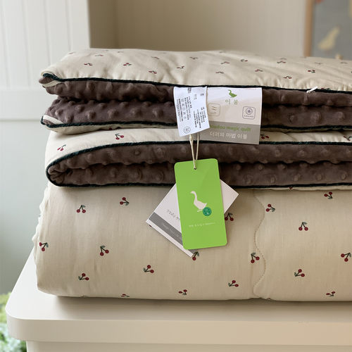 韩国大鹅正品豆豆绒春秋被可机洗