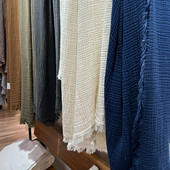 日式 饰毯子 侘寂风四层纱流苏毯做旧褶皱感全棉纱布盖毯民宿床尾装