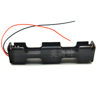 五号四节电池盒长条背叠带线 4AA串联 5号4节电池座双面背靠背2