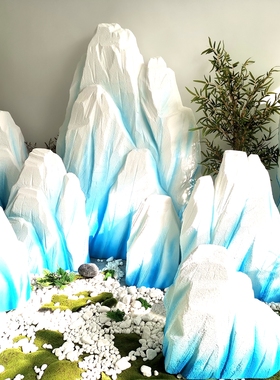 泡沫道具石头定做假山塑雕仿真雪山雪块橱窗冰山婚庆演出影视造景