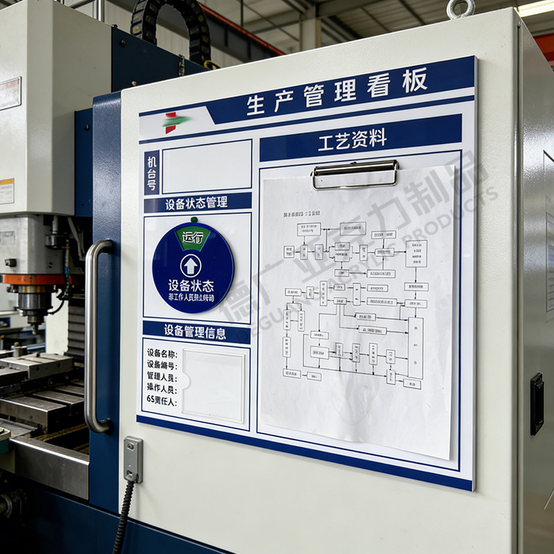 工厂工艺资料夹车间生产管理看板设备状态标识机台编号责任信息栏