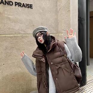 羽绒鹅绒马甲女均码冬季2024新款时尚马夹外穿秋冬女款纯色