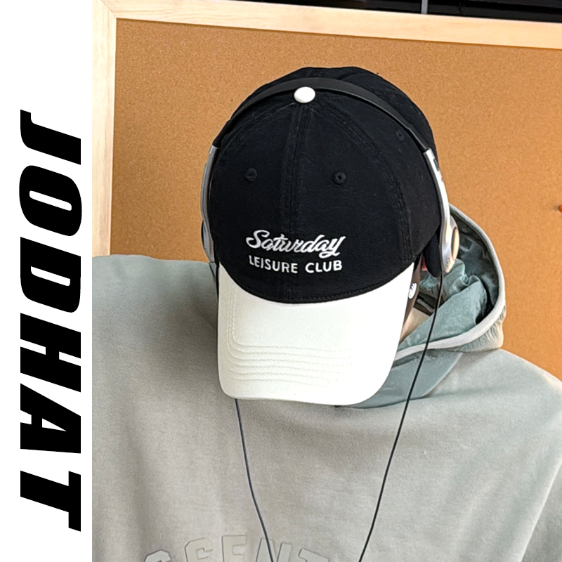 Jodhat加大加深棒球帽男韩版字母拼色宽帽檐大头围显脸小鸭舌帽女