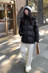 新款现货 白鸭绒中长款黑金羽绒服 YR26款 P195K298图片