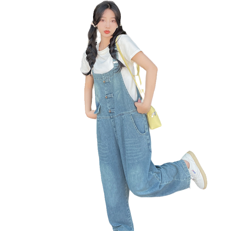 现货风盘扣牛仔背带连体裤2671背带裤062档口P115K178,女装连体裤,素依格格