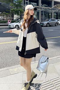 现货 秋季 流行冲锋衣外套女上衣 QD2401款P145K208图片