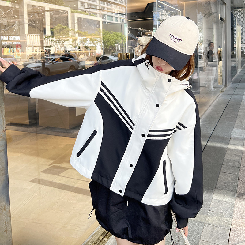 现货秋季流行冲锋衣外套女上衣夹克QD2404款P125K178,女装短外套,素依格格