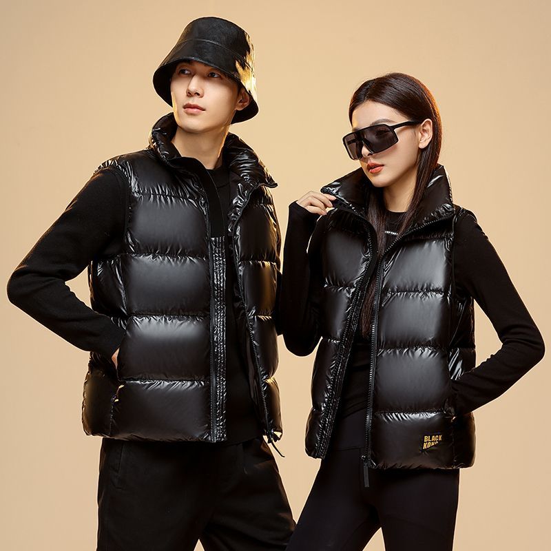 黑金羽绒棉情侣马甲2025新款男女同款松气质休闲宽防寒服背心外套