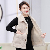 马甲女士2025春秋短款 皮毛一体羊羔毛绒百搭马夹背心坎肩外套 韩版