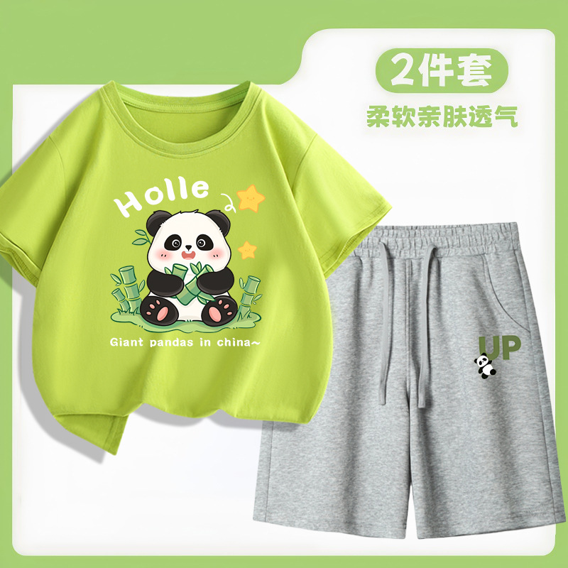 男童套装夏季新款两件套纯棉短袖t恤中小学生休闲衣服运动潮短裤
