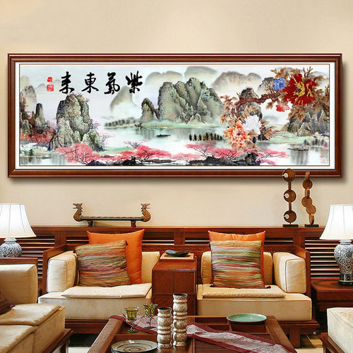 紫气东来风景山水贴钻客厅钻石画