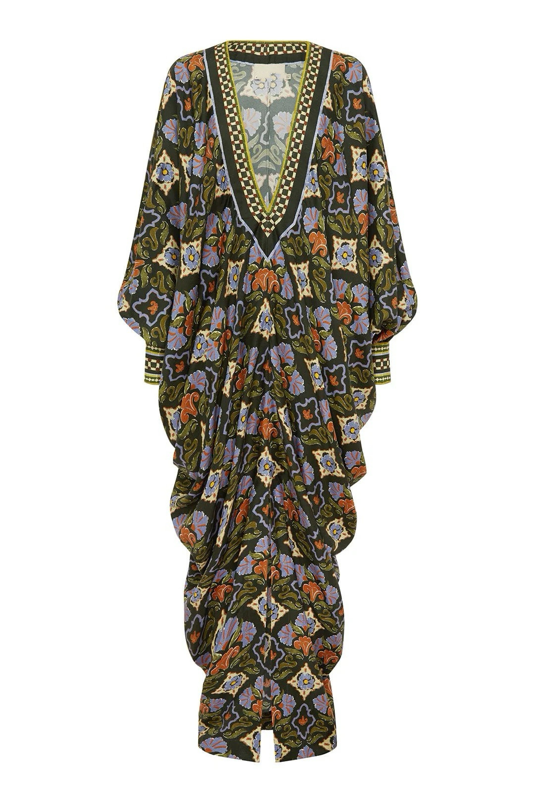 thumbnail for Australian Niche Silk Vintage Print Bat Sleeve Smock Dress 2026 New Resort Casual Versatile Smock