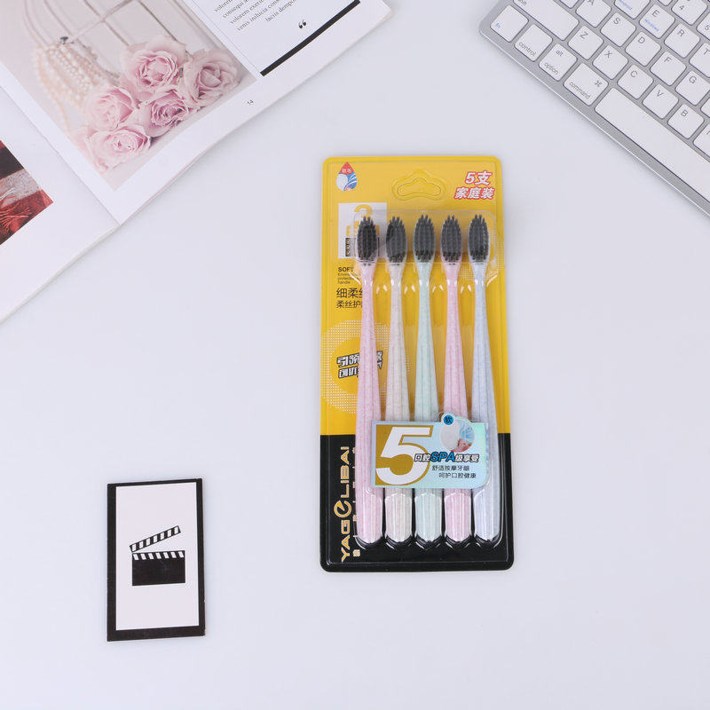 雅歌麦秆柔软细丝软毛牙刷小头男女士家庭装深层清洁套装