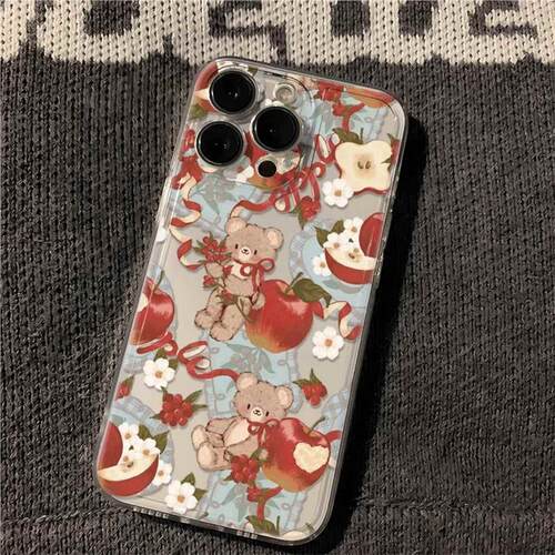 苹果小熊适用iPhone16手机壳新款苹果15/14/13/12/11promax全包防摔xr6/xs/max女17/6s/7/8p/8plus保护套卡通