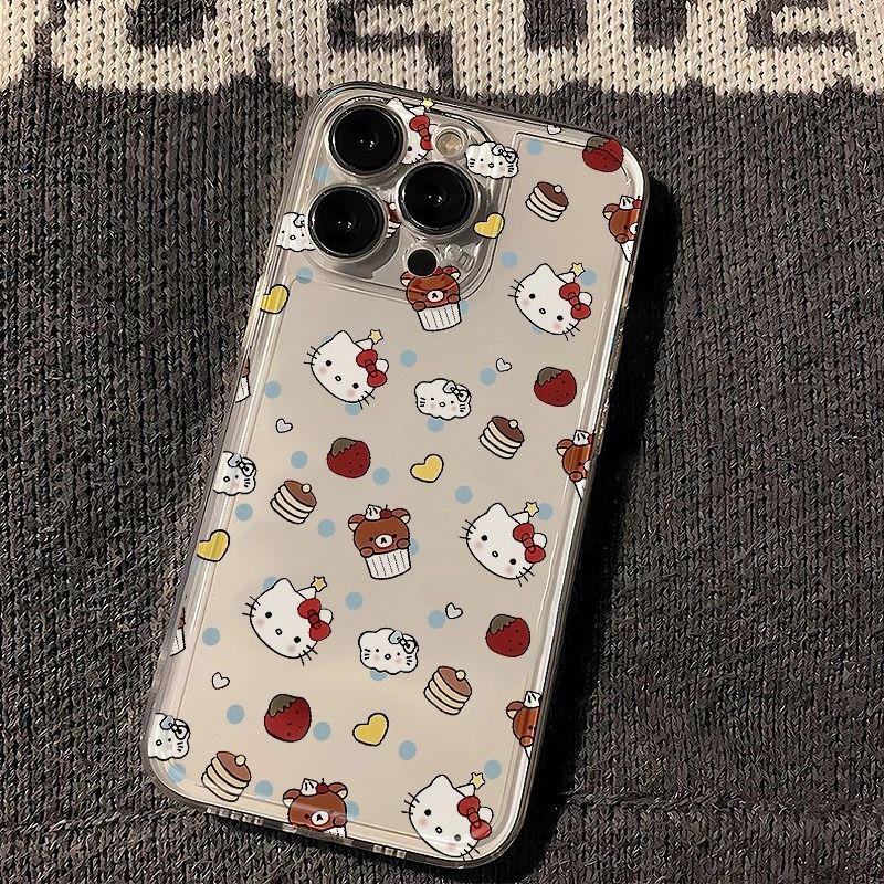 可爱卡通Hello Kitty苹果iPhone手机壳透明全包软套适用苹果17promax/16/15/14plus/13/12mini/11女xr/xs日韩