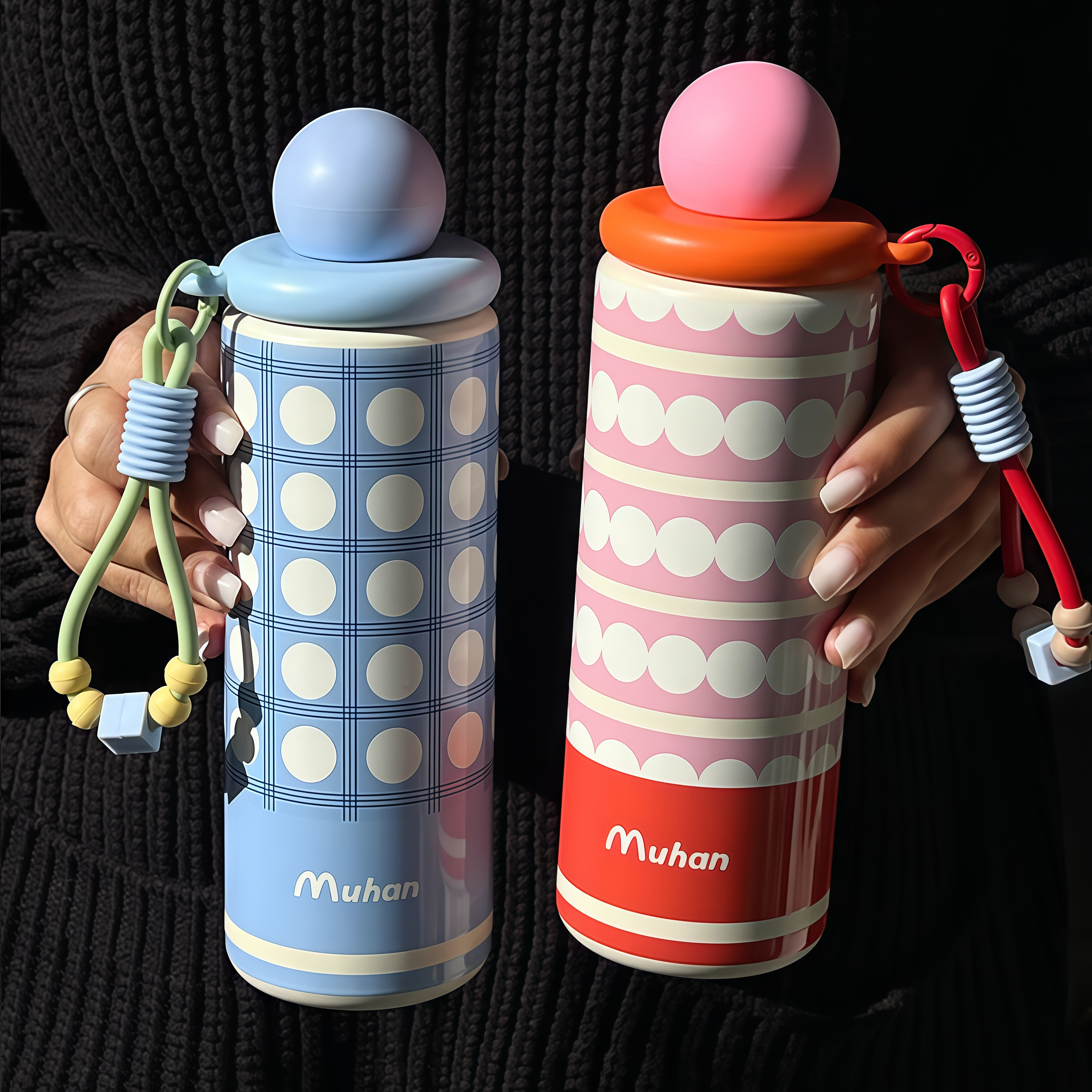 大容量保温杯办公室可爱吸管杯