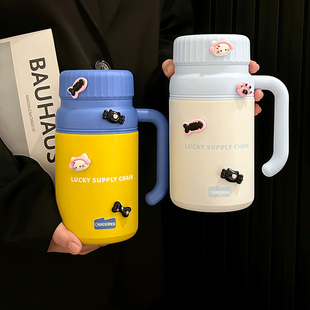 1000ml大容量把手高颜值保温杯女学生水杯男办公室泡茶杯保温水杯