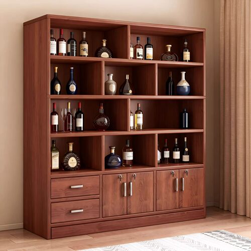 中古风客厅红酒柜隔断收纳