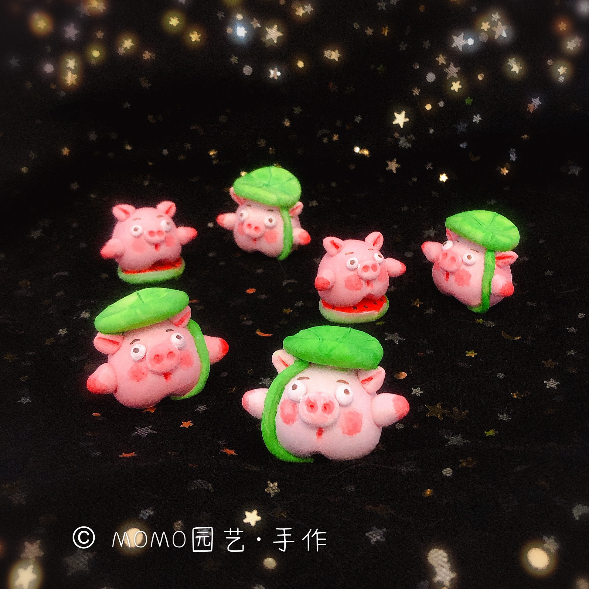 小动物可爱粗陶压盆石摆件园艺