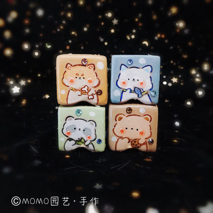 MOMO园艺手作包邮卡通可爱硅质手绘花盆多肉韩式指姆小盆紫砂肉锥