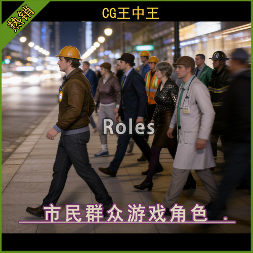 UE5虚幻4.26-5.7+ 城市人物群众医生警察市民服务员游戏npc角色