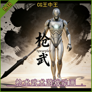 UE5虚幻5.0-5.7+国风古武枪术长矛长枪武术战斗攻击游戏素材动画