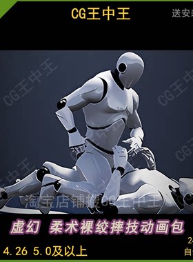 虚幻5UE4格斗柔术地面技裸绞摔跤武术近战动作动画4.26-5.3及以上