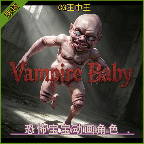 ue5虚幻4.26-5.7+恐怖吸血小孩子恶魔鬼怪带动画游戏3d角色素材