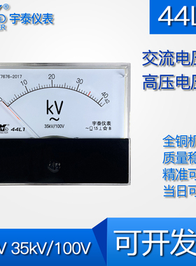 44L1 42KV/35kV/100V交流高压电压表指针式仪表ac尺寸80*100mm
