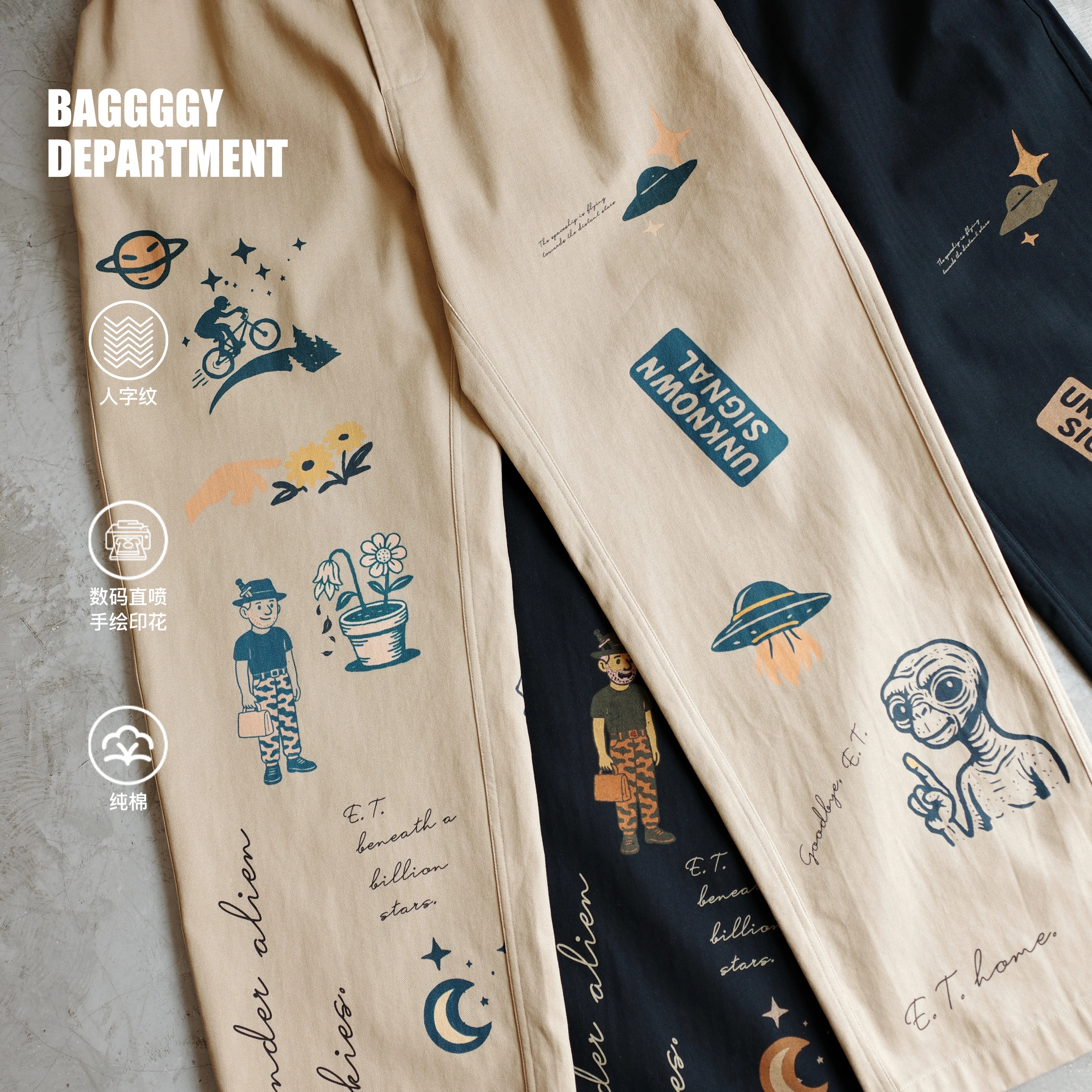 BAGGGY致敬经典手绘印花人字纹