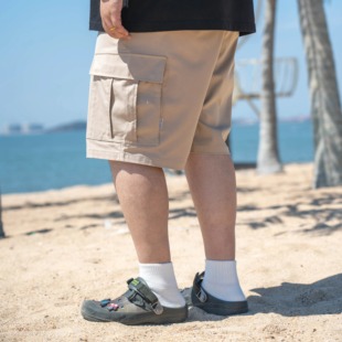 BAGGGGY 大码工装短裤索罗娜斜纹日系复古微廓版大口袋140-250斤