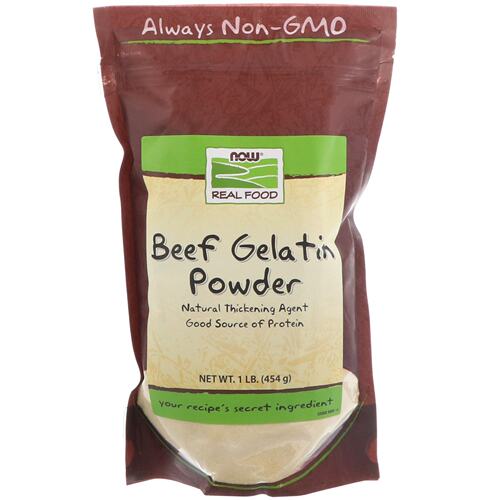 Now Foods牛明胶粉无糖生酮甜品制作果冻布丁beef gelatin powder