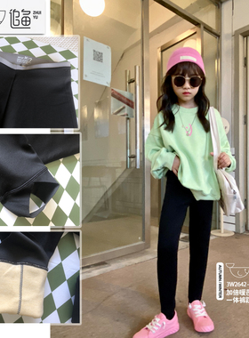 特价追鱼瘦版女童3773三层中厚踩脚芭比蚕丝黑色打底裤中大童