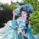 花间令同款 古风帷帽女唐帷帽长纱流苏仕女表演斗笠 蓝汉服帽子女款