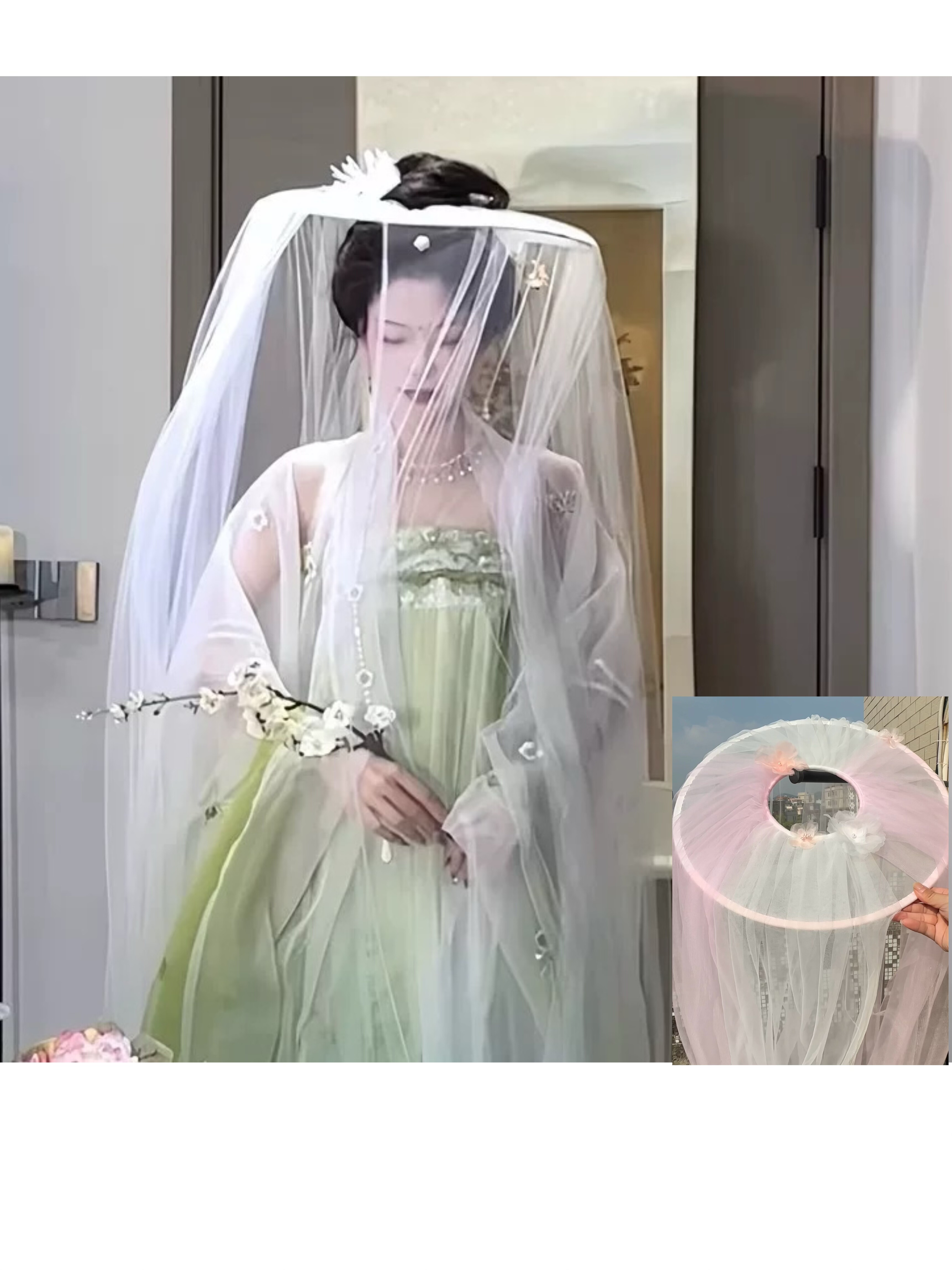 池之羽手作汉服帽子女款古风帷帽女唐帷帽长纱流苏仕女唯美斗diy