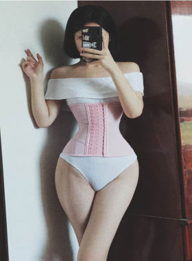 粉红色少女心腹部运动护腰带