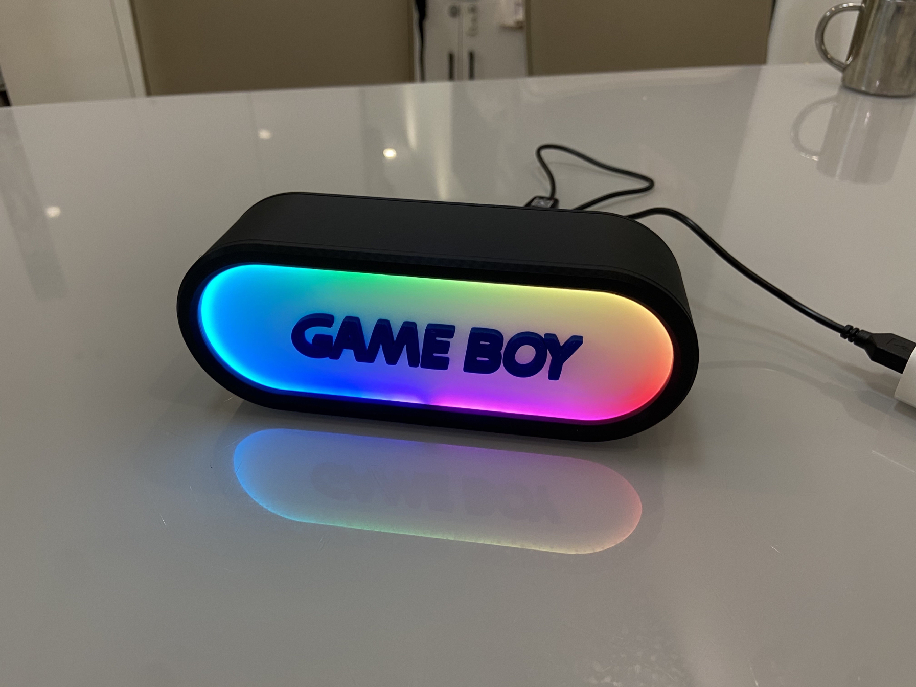 Gameboy任天堂复古游戏机主题灯箱 跑马灯 电竞房炫酷摆件