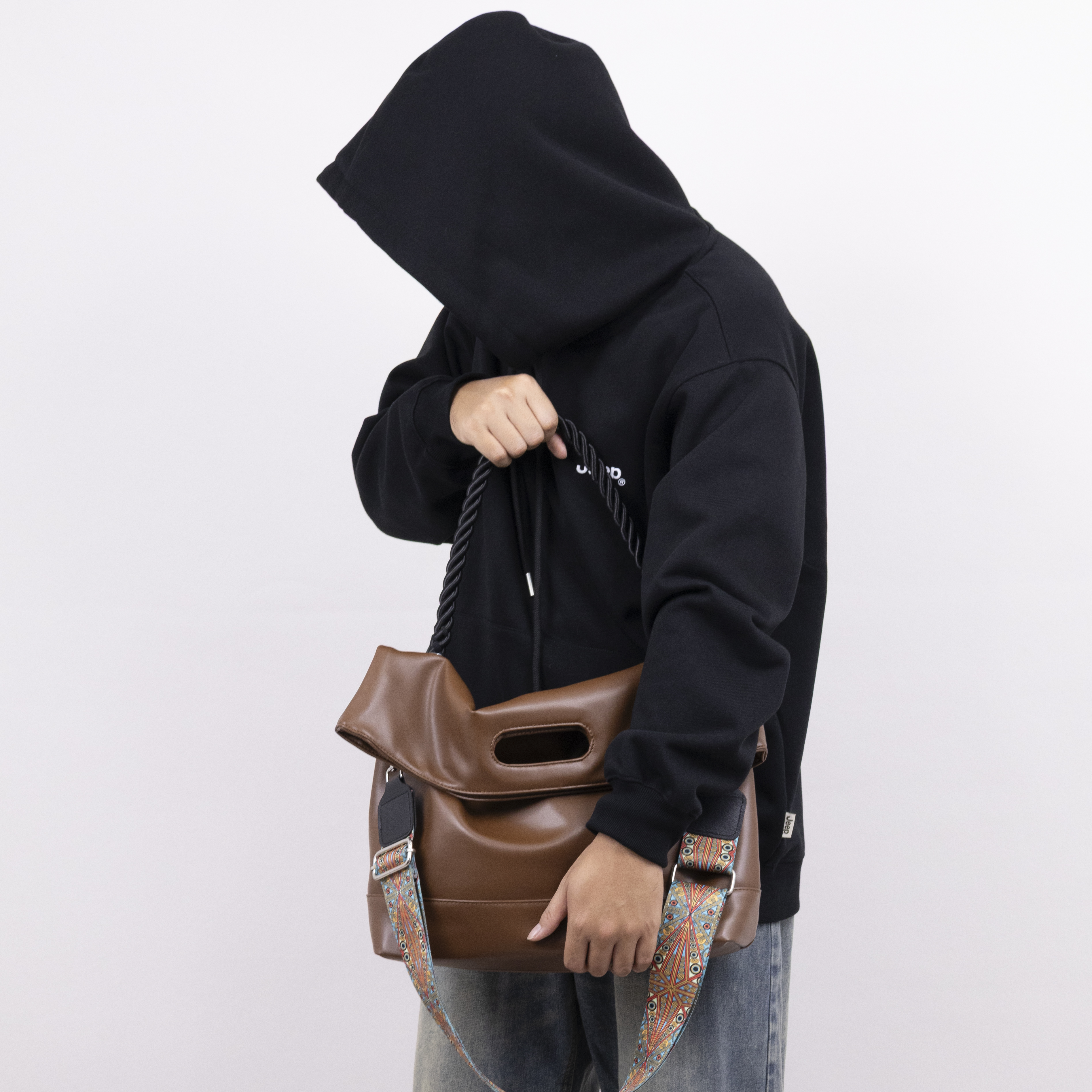 HKK家软皮斜挎托特包大容量