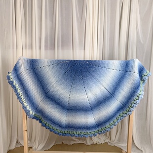 手工钩织渐变色玫瑰花毯diy材料包钩针编织99朵尖角玫瑰毛线毛毯