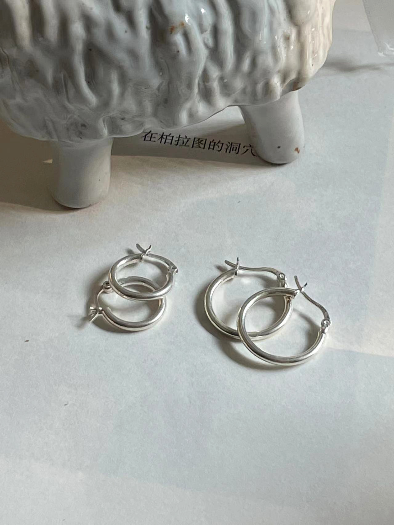 简约复古925银耳环气质日常