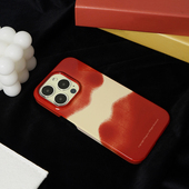 洞兔原创氛围感奶红菲林硬壳适用苹果17promax手机壳iPhone16promax手机壳小众高级感15pro新款 14promax