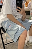 牛仔短裤夏季男士韩版五分裤韩版潮牌百搭休闲裤D，男装牛仔裤，电商D202