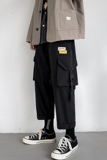 港风宽松直筒工装休闲裤男韩版潮流百搭九分裤子/，男装休闲裤，电商D202