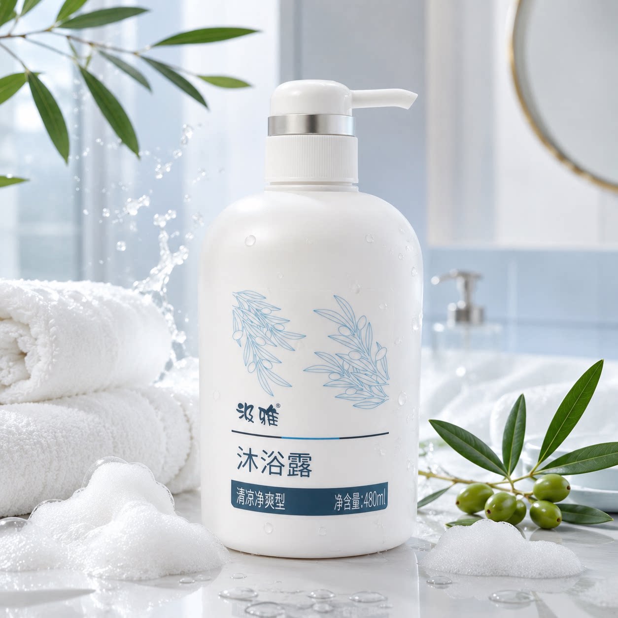 云南白药汲雅沐浴露清凉净爽型480ml特惠装持久留香型