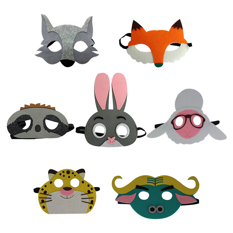 疯狂动物城cos活动节日面具 兔子豹子兔子牛狼狐狸羊表演眼罩
