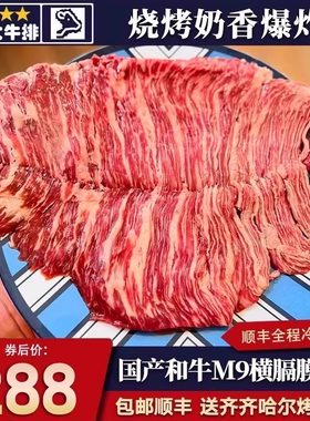 包邮4斤国产m9和牛横膈膜切片