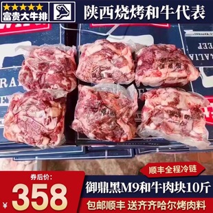 包邮10斤国产陕西御鼎黑m9碎肉烤肉边角料烧烤雪花谷饲原切牛肉块