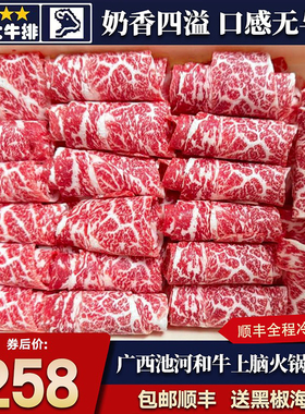 包邮2斤广西河池A5和牛上脑火锅卷寿喜烧烤肉片奶香霜降雪花日式