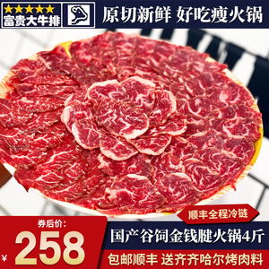 包邮4斤国产谷饲安格斯金钱腱火锅片牛腱子芯原切谷饲雪清真牛肉